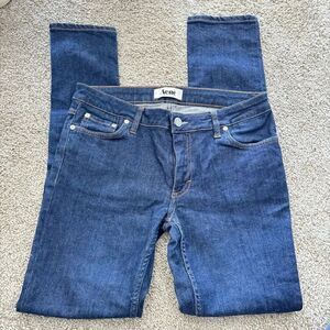 Acne Kex Soft Raw Dark Wash Stretch Skinny Denim Jeans, Size 30/32, EUC